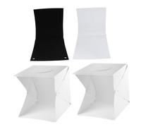 Sewroro Caja de Luz Portátil para Fotografía 30 CM con LED Fondos Negro y Blanco Iluminación Suave para Joyas y Objetos Pequeños Kit con 2 Barras LED y Tela de Fondo Estudio