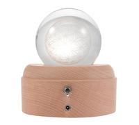 Sewroro Caja de Música Bola de Cristal Pequeña Luz Nocturna de Proyección Adorno Decorativo para Escritorio Decoración del Hogar Obsequio Romántico Flor Preservada Encuentro