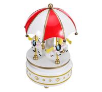 Sewroro Caja de Música Carrusel Giratoria de Madera Blanca 3080 Mini Caja de Música de Cuerda Vintage para Niñas Adorno Retro Decorativo de Escritorio y Centro de Mesa Obsequio para