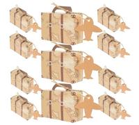 Sewroro Caja de Obsequio Vintage en Forma de Maleta de Cartón Kraft, Mini Caja para Dulces y Recuerdos de Boda, Color Amarillo Antiguo, Pack de 50 Unidades, Decoración para Fiestas