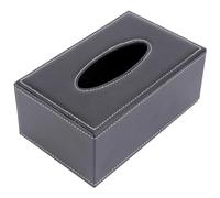 Sewroro Caja de Pañuelos de Piel Sintética PU Negra Mediana Práctico Porta Pañuelos para Coche y Hogar Servilletero Funcional para Oficina Apertura Inferior Fácil para Recarga