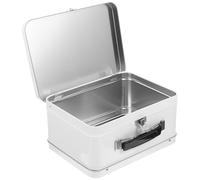 Sewroro Caja Metálica de Hojalata Blanca 205X150X100 MM con Cierre de Hebilla Organizador Multiusos para Escritorio Estuche para Joyería y Cosméticos Caja Portátil para Almacenamiento