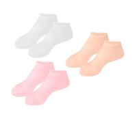 Sewroro Calcetines de Gel Hidratantes Invisibles Cuidado Pies 3 Pares Elásticos Colores y Talla S 32-34 Previenen Grietas y Sequedad