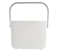 Sewroro Cesta de Baño Portátil Asa Gris Claro, Cesta de Ducha Hueca Multiusos para Almacenamiento de Artículos de Aseo Personal, Organizador Práctico para Baño y Hogar