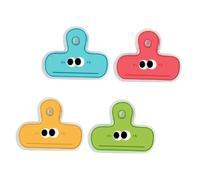 Sewroro Clips de Papel Multicolores Diseño de Ojos Divertidos, 4 Unidades, Material Pp, Sujeta Papeles sin Dañar, Perfectos para Oficina y Colección de Documentos