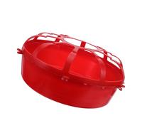 Sewroro Comedero para Pollitos Pequeños de Plástico Rojo Gran Capacidad y Diseño en Forma de Cuenco para Uso en Granjas y Gallineros, Práctico y Duradero