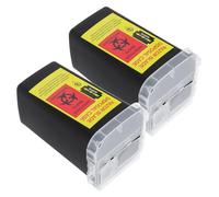 Sewroro Contenedor Portátil para Cuchillas de Afeitar Desechables Caja para Objetos Punzantes de Barbero 2 Unidades de Plástico Resistente Cierre Seguro Adecuado para Barberías y Uso