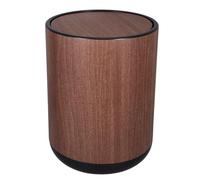 Sewroro Cubo de Basura Doble con Tapa Abatible de Plástico Imitación Madera 1 Unidad Diseño Redondo para Hogar Baño y Oficina Contenedor para Separación de Residuos y Minimización de