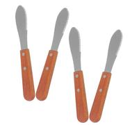 Sewroro Cuchillos para Queso de Metal Mango de Madera Ergonómico, Juego de 4 Piezas Multifuncional para Cortar Queso, Untar Mantequilla y Esparcir Mermelada, Utensilios de Cocina