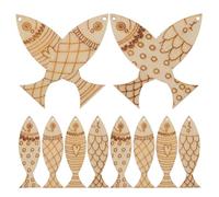 Sewroro de de Madera sin Terminar Estilo Mediterráneo y Temática Náutica 50 Piezas Adornos Colgantes para Manualidades para Proyectos Creativos Infantiles