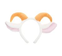 Sewroro Diadema con Orejas y Cuernos de Oveja de Peluche para Niños y Adultos, Diseño Ligero y Elástico, Blanco y Rosa, Accesorio para Disfraces de Fiesta, Halloween y Navidad