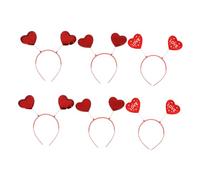 Sewroro Diadema en Forma de Corazón Lentejuelas Rojas 6 Piezas para Fiesta de San Valentín y Carnavales Decoración de Cabeza Delicada y Llamativa Tamaño para Jóvenes y Adultos