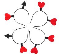 Sewroro Diadema San Valentín 4 Piezas Corazones Rojos y Flechas Accesorio para Cabello Femenino Complemento para Fiestas y Fotos Diseño Ligero y Ajustable