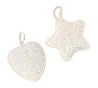 Sewroro Esponja de Baño Exfoliante Corporal de Lufa 2 Piezas Doble Cara y Gruesa Formas Estrella y Corazón para Ducha y Limpieza Profunda de Piel Uso Casa y Viaje