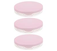 Sewroro Estuche de Maquillaje Compacto de Plástico Rosa 3 Piezas para Polvos Sueltos y Compactos 5 Borla y Espejo Recargable y Portátil Adecuado para Viaje y Uso Diario