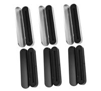 Sewroro Estuche Metálico Rígido para Lápices y Bolígrafos, 6 Piezas Plata y Negro Revestimiento Interior, Compacto para Estudiantes y Profesores, Adecuado Oficina y Colegio, Resistente y Portátil