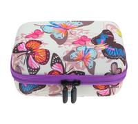 Sewroro Estuche para Frascos de Aceites Esenciales 12 Compartimentos Bolsa de Almacenamiento Portátil Prueba de Golpes Diseño Estampado de Mariposas y Cremallera Morada