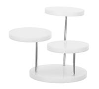 Sewroro Exhibidor de Joyas Blanco de 3 Niveles Soporte Compacto para Anillos Pendientes y Miniaturas Organizador Multiusos para Joyería en Hogar y Venta Estante Ahorra Espacio