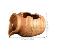 Sewroro Fuente Decorativa de Cerámica Pequeña en Color Marrón Apertura Superior, Jarra para Interior y Exterior, Tarro Decorativo en Forma de Cascada para Jardín, Balcón y Patio,