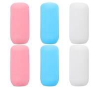 Sewroro Fundas Elásticas para Botellas de Viaje 22 CM Pack 6 Unidades y Protectores de Silicona Antidesbordamiento para Envases Cosméticos Tapas Herméticas para Champú y Loción