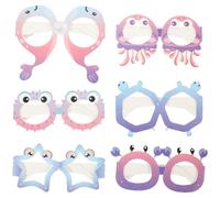 Sewroro Gafas de Papel Temáticas de Sirena para Cumpleaños 6 Piezas Decorativas para Fiestas Accesorio Fotográfico Divertido para Fotomatón y Decoración de Eventos