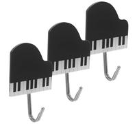 Sewroro Ganchos Adhesivos de Pared sin Taladro Diseño Piano Metálicos Pequeños 3 Piezas Resistentes y Reutilizables para Cocina Baño y Organización de Toallas