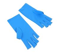 Sewroro Guantes para Manicura sin Dedos Resistentes Rayos UV Protección Solar para Uñas 1 Par Azul Guantes de Belleza Anti-Uv para Decoración de Uñas y Cuidado bajo Lámpara UV