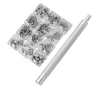 Sewroro Herramienta Para Estampar Cuero 12 Sellos Del Zodíaco Chino y Asa, Aleación De Zinc Resistente, Kit De 13 Piezas Para Artesanía Cuero, Aficionados y Profesionales, Manualidades y Decoración