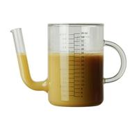 Sewroro Hervidor de Aceite Resistente al Calor 1000 Ml de Vidrio Apto para Alimentos Jarra Medidora para Jugos y Bebidas Frías Contenedor Doméstico para Cocina y Uso en Fiestas