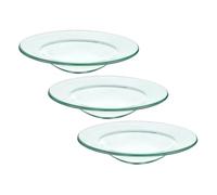 Sewroro Juego de 3 Platos de Vidrio Transparente para Calentador de Cera Repuesto de 12 CM de Diámetro Compatibles Quemadores de Aromaterapia Ideales para Uso Aceites Esenciales y