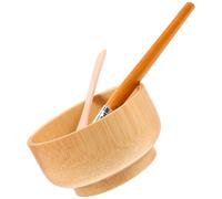 Sewroro Kit de Bol de Madera para Mascarillas Faciales Reutilizable Espátula y Pincel para Mezclar Adecuado para Uso Casero y Salón de Belleza Herramienta Práctica para Cuidado Facial