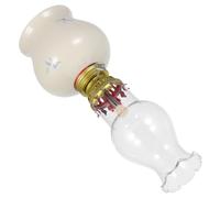 Sewroro Lámpara de Queroseno Cerámica Vintage Pequeña Lámpara de Aceite Tipo Transparente Brillo Ajustable para Iluminación de Emergencia y Decoración Interior