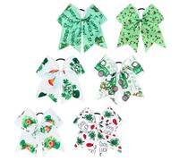 Sewroro Lazos Elásticos Cabello Lazo 6 Unidades Surtidas Verdes Estampadas Cinta para Pelo Infantil y Diadema Adecuado para Día de San Patricio y Uso Diario