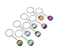 Sewroro Llaveros Diseño Arcoíris de Acero Inoxidable Varios estilos Conjunto de 8 No se Oxidan ni Decoloran para Orgullo Gay Perfectos para Festivales y Regalos Pequeños Varios estilos