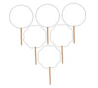 Sewroro Marcos para Abanicos de Mano 6 Piezas 3 Redondos 3 en Forma de Pétalo de Hierro Negro Vintage para Bricolaje Aficionados Bodas y Representaciones Teatrales