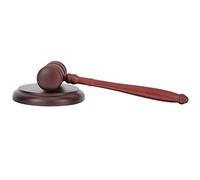Sewroro Martillo de Subasta de Juez de Madera Multifuncional Herramienta Judicial para Juicios Accesorios para Disfraz de Juez 1 Juego Base Redonda