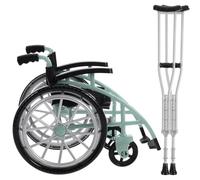 Sewroro Mini Muletas para Silla de Ruedas, Juego de Muletas Plegables Realistas para Casa de Muñecas, para Decoración de Casa de Muñecas, Color Verde