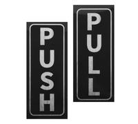 Sewroro Pegatinas Adhesivas para Puerta de Vidrio Push-pull, 2 Unidades, Etiqueta Autoadhesiva para Instrucciones, Señalización para Puerta Corrediza, Diseño Negro para Oficina