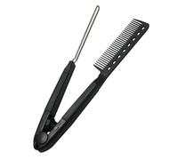 Sewroro Peine Alisador Forma de V de Plástico Resistente al Calor Cepillo para Alisar y Peinar el Cabello Tamaño Portátil Color Negro Herramienta Adecuado para Uso Doméstico y Salón