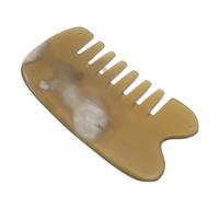 Sewroro Peine de Masaje de Cuerno Natural Dientes Anchos, Mini Peine de Bolsillo para Cuero Cabelludo Sensible, Herramienta Gua Sha para Masaje Facial, Cuello y Cuidado del Cabello