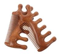 Sewroro Peine Masajeador de Madera para Cuero Cabelludo y Rostro 2 Piezas, Duradero Función de Masaje Facial y Corporal para Cuidado Diario