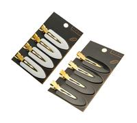 Sewroro Pinzas Cabello en Forma de Hoja sin Costuras 8 Piezas 4 Negras y 4 Ligeras para Posicionamiento del Cabello Sujetar Flequillo y Uso en Maquillaje o Peluquería