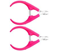 Sewroro Pinzas Profesionales para Cutículas de Uñas Cortacutículas de Acero Inoxidable Mango de Plástico 2 Piezas para Manicura y Pedicura Herramienta Portátil para Eliminar Piel