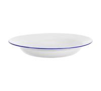 Sewroro Plato Esmaltado Redondo 26 CM Diámetro X 4 CM Profundidad Plato para Servir Postres y Acompañamientos Fuente Vintage para Frutas y Verduras Uso Hogar y Restauración