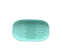 Sewroro Plato Limpiador de Brochas de Maquillaje de Silicona Almohadilla Pequeña Verde para Limpieza Manual Estropajo Limpiador Práctico para Uso Doméstico y Viaje