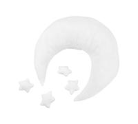 Sewroro Props para Fotografía de Recién Nacidos Almohadas y Luna Soporte Acogedor para Fotos de Mes y Días Niña Blanco