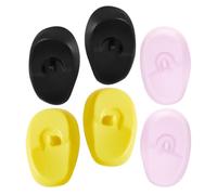 Sewroro Protectores Auditivos de Silicona para Teñir el Cabello 3 Pares Negro Amarillo Morado Claro Orejeras para Ducha y Secador Protección contra Tintes y Calor en Peluquería y