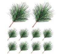 Sewroro Ramas de Pino Artificiales de PVC 7X5 CM 24 Piezas para Decoración Navideña Manualidades y Guirnaldas Verdes Realistas para Árbol de Navidad y Adornos Festivos