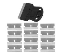 Sewroro Raspador de Uñas de Acero Inoxidable con Cuchillas Reemplazables Espátula para Manicura y Eliminación Precisa de Adhesivos Silicona y Calcomanías Kit con 50 Cuchillas para Uso