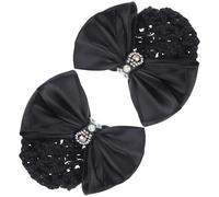 Sewroro Red para Moño Lazo Negro 2 Piezas Cubremoños para Cabello Redecilla Transpirable para Moños Accesorio para Enfermeras Azafatas y Uso Profesional